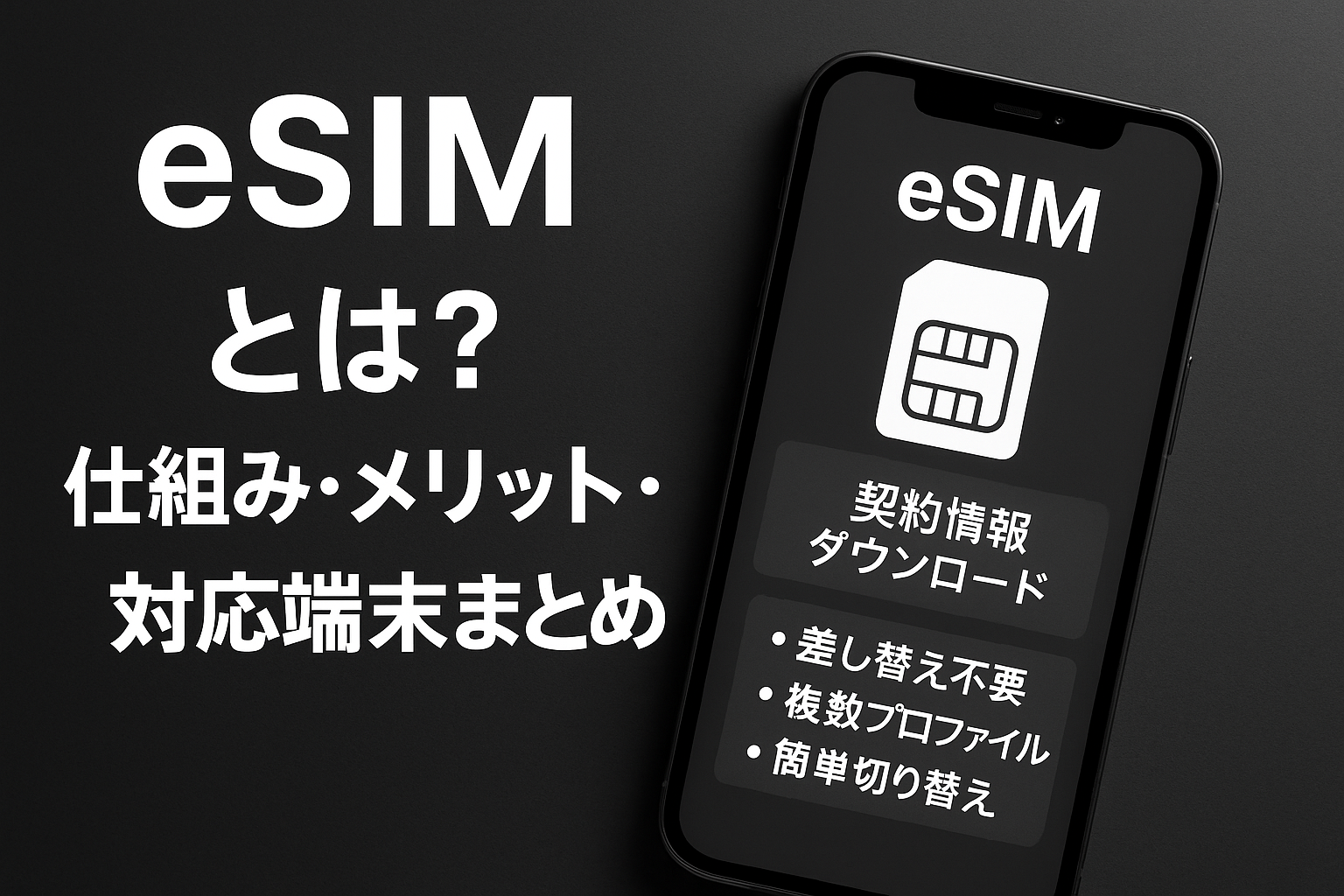 eSIMとは？仕組み・メリット・対応端末まとめ【初心者向け】
