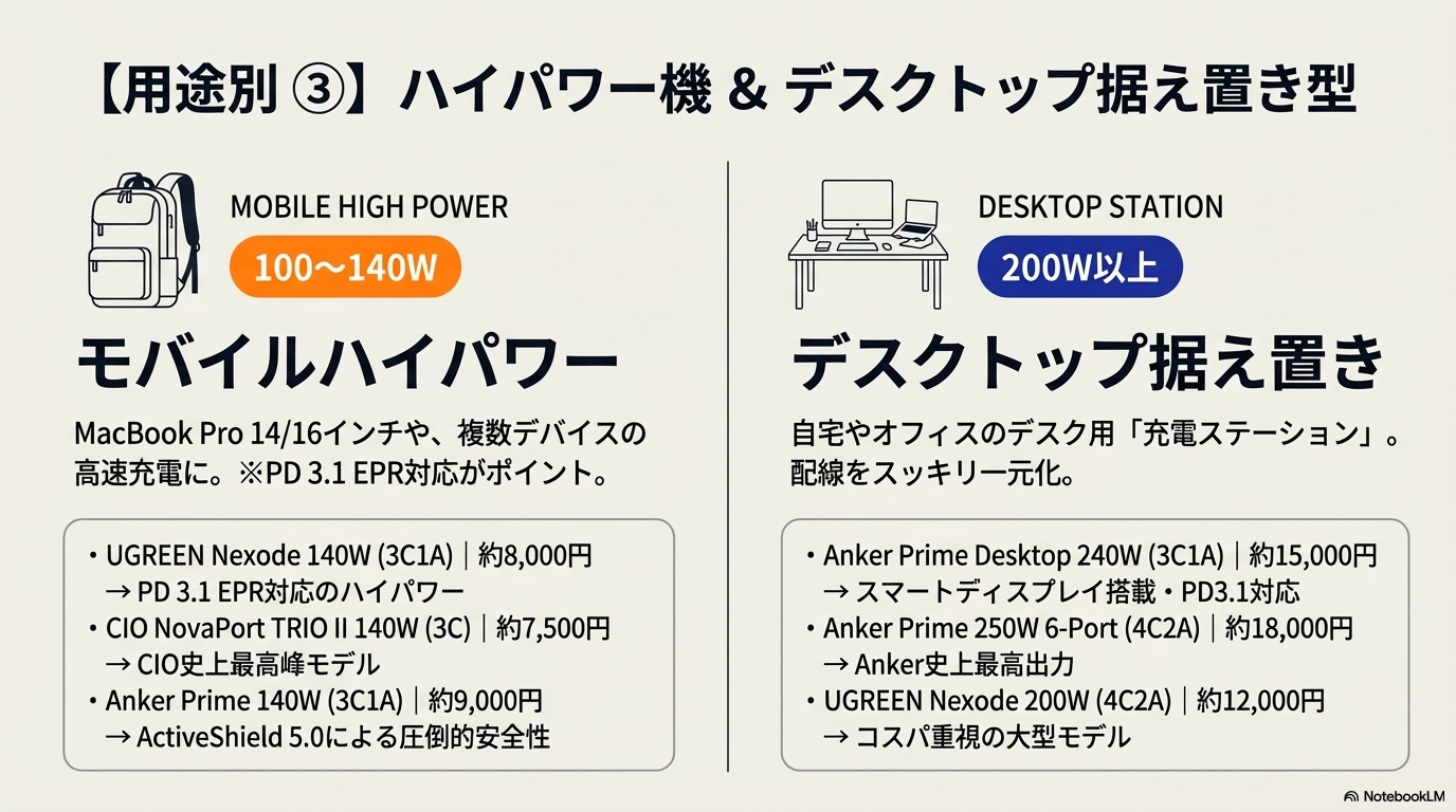 ハイパワーが必要な人向けおすすめ100-140W USB-C充電器