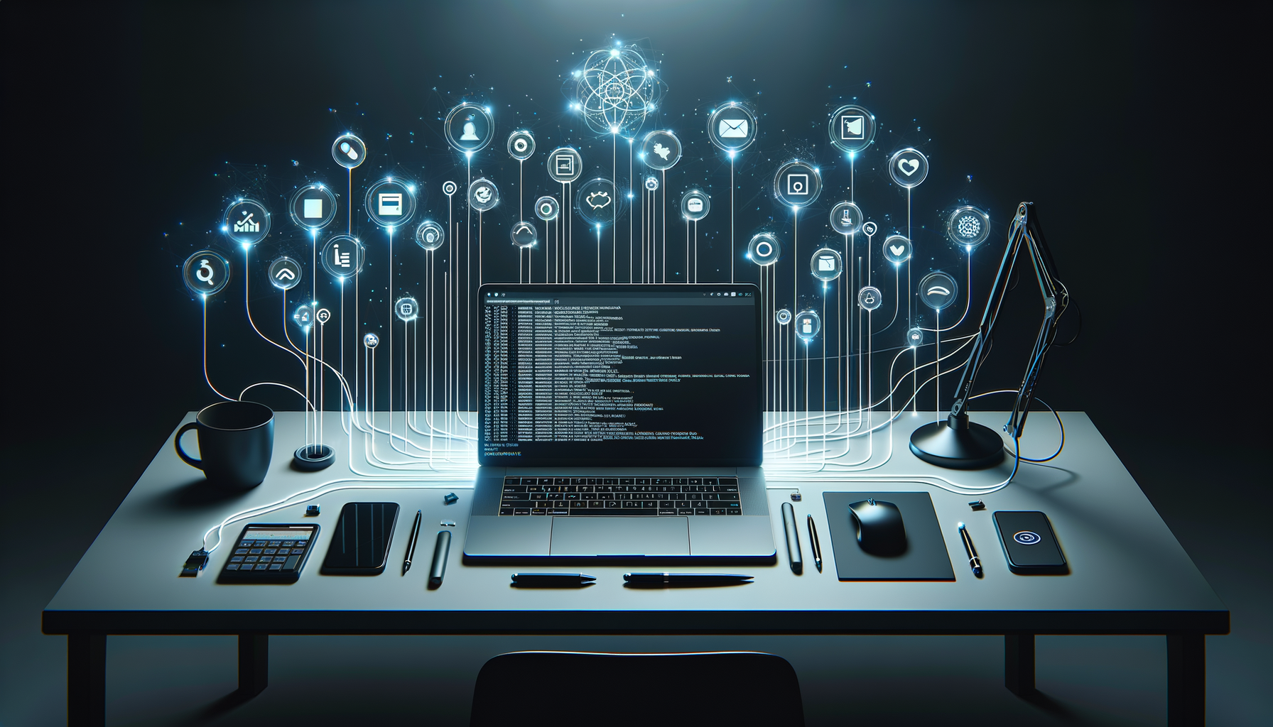 Claude Codeのターミナルから9つの外部サービスに接続するMCP連携のイメージ図