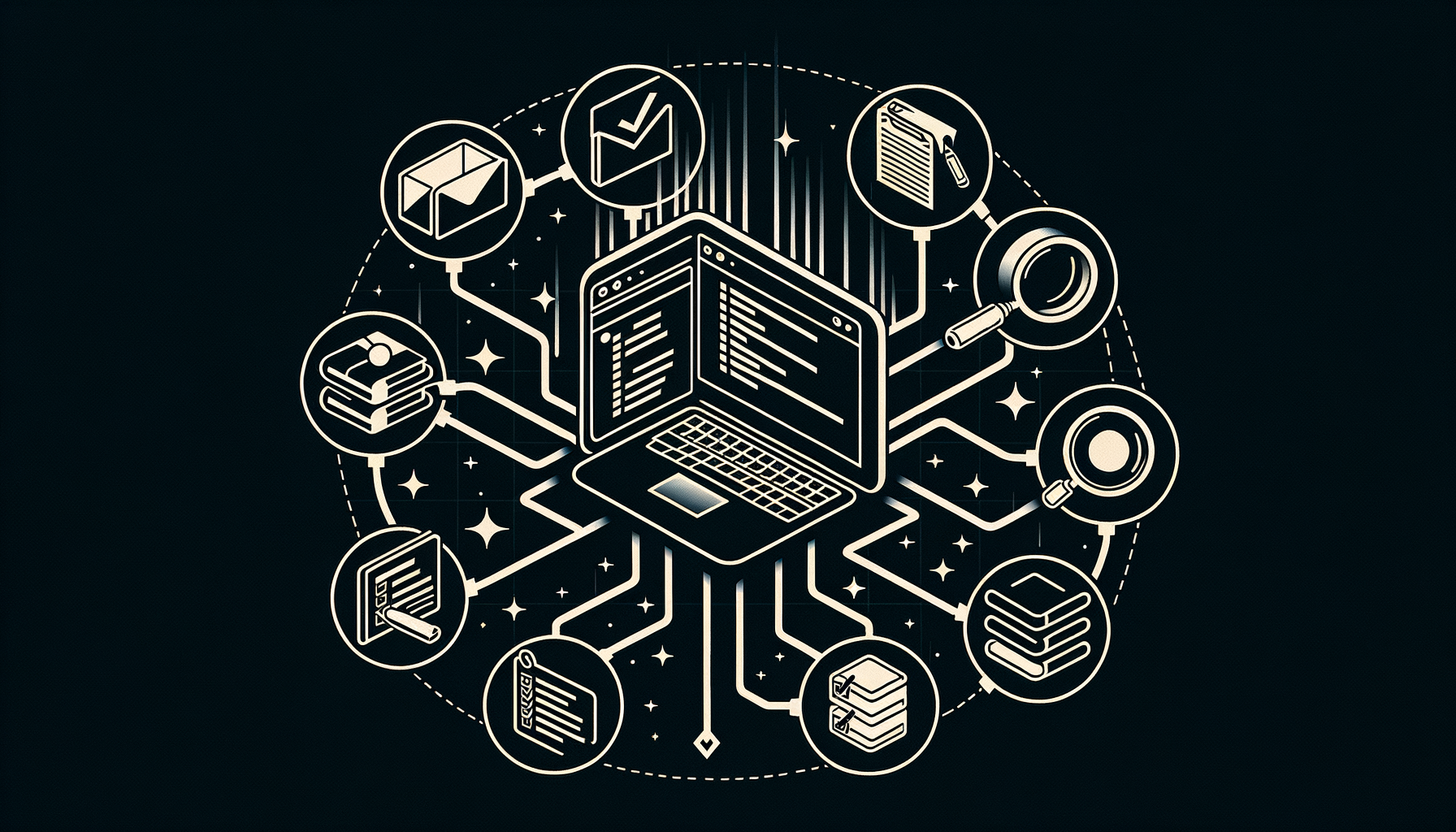 Claude Codeのターミナルからブログ執筆・タスク管理・リサーチの3つのワークフローが分岐するイメージ図