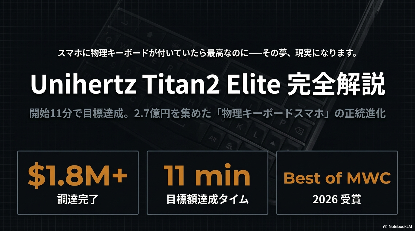 Unihertz Titan2 Elite 物理QWERTYキーボード付き5Gスマホのレビュー図解