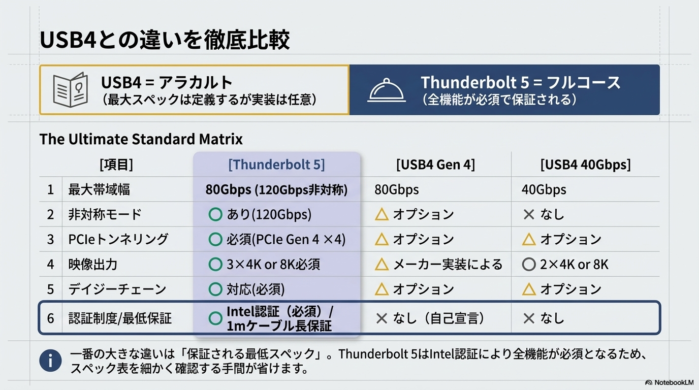 USB4の規格概要を解説する図解