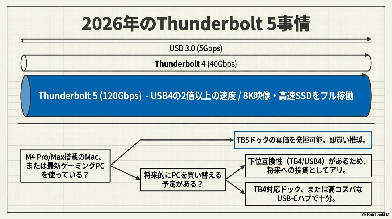 2026年のThunderbolt 5事情 - USB-Cハブ・ドッキングステーションおすすめ比較2026【価格帯別】