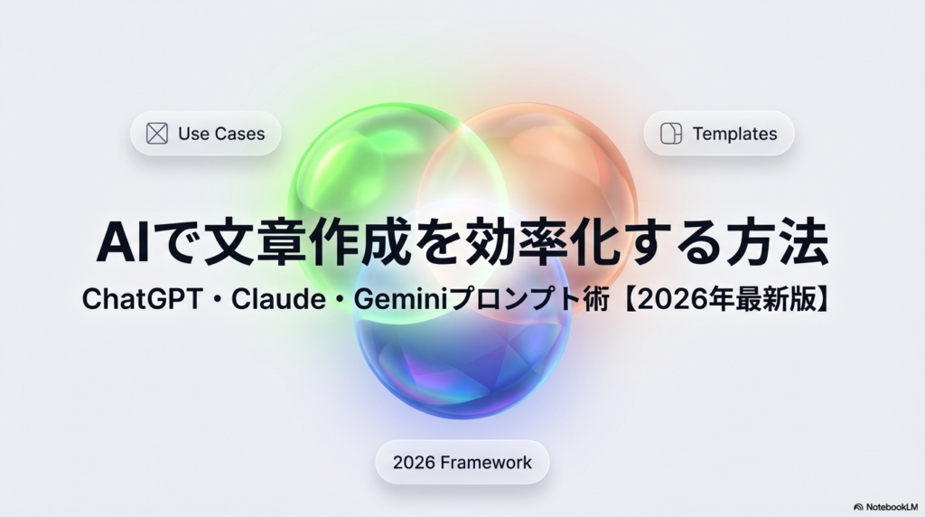 AIで文章作成を効率化する方法｜ChatGPT・Claude・Geminiプロンプト術【2026】 アイキャッチ