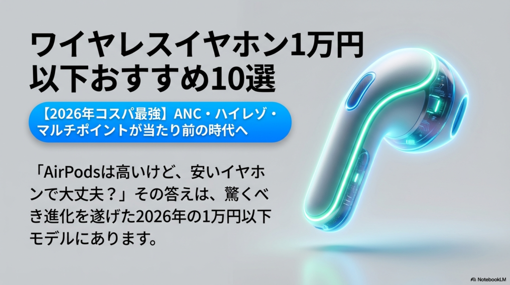 ワイヤレスイヤホン1万円以下おすすめ10選【2026年コスパ最強】 アイキャッチ