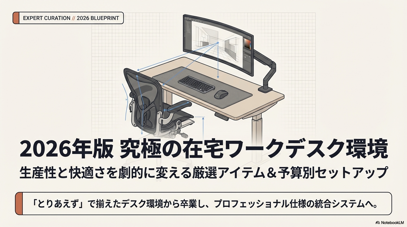 在宅ワークデスク環境構築ガイド2026春|生産性が上がるアイテムまとめ アイキャッチ