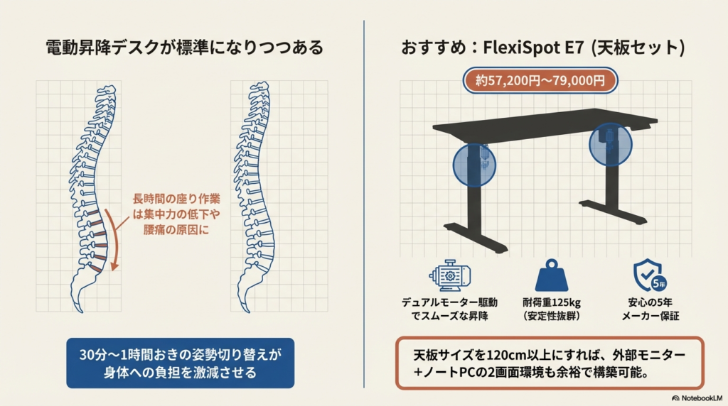 デスク|電動昇降デスクが標準になりつつある - 在宅ワークデスク環境構築ガイド2026春|生産性が上がるアイテムまとめ
