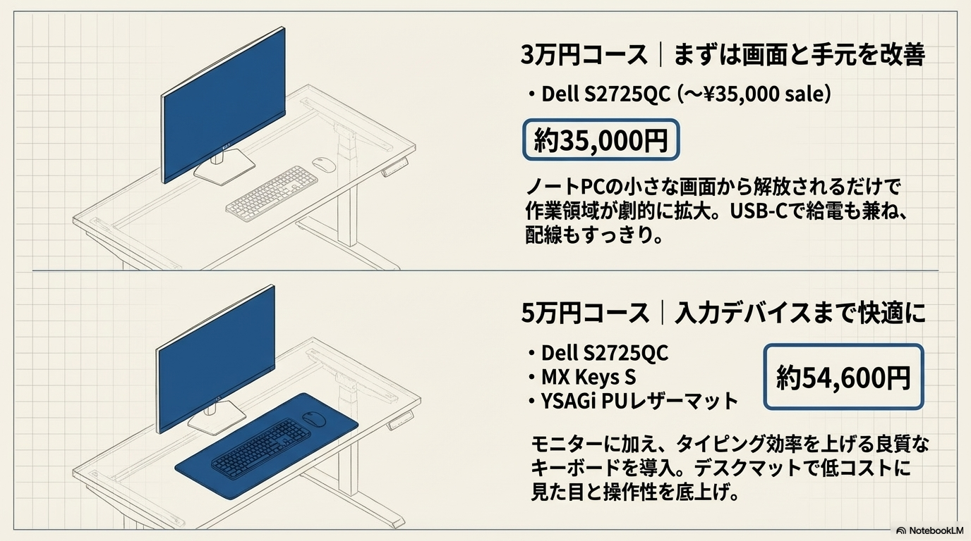 予算別おすすめセット提案 - 在宅ワークデスク環境構築ガイド2026春|生産性が上がるアイテムまとめ