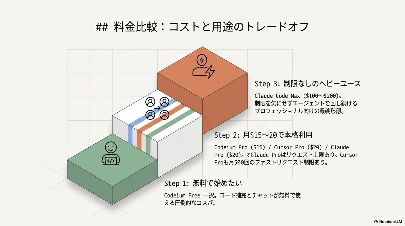 AIコーディングツール 料金比較 無料 Pro 2026