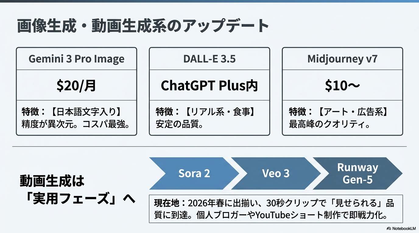 画像生成・動画生成AIのアップデート図解