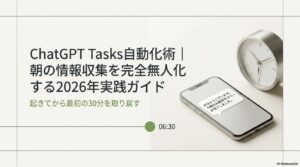 ChatGPT Tasks機能で朝の情報収集を完全無人化するワークフローのアイキャッチ画像