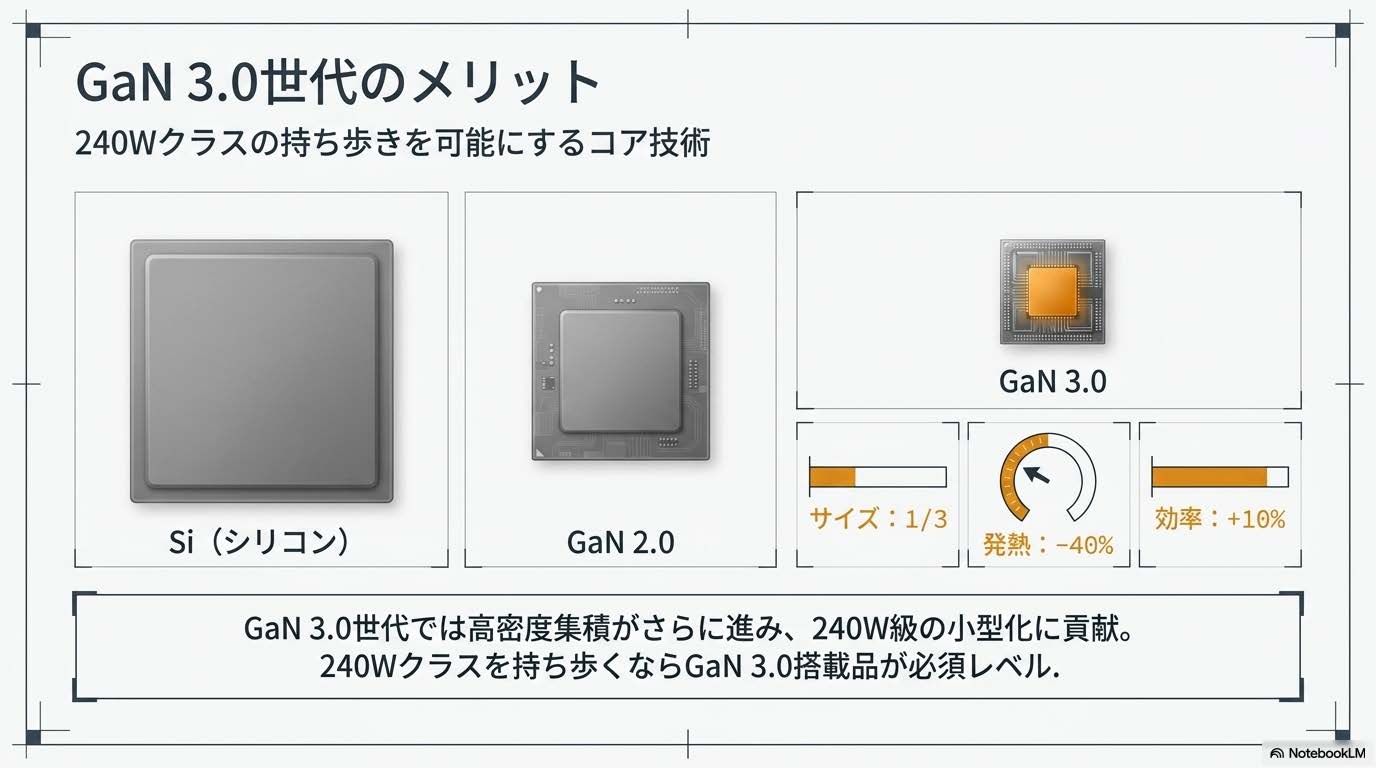 GaN 3.0世代のメリット図