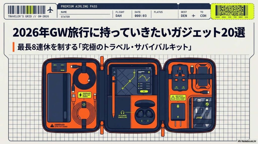 ゴールデンウィーク旅行に持っていくガジェットの整理イメージ