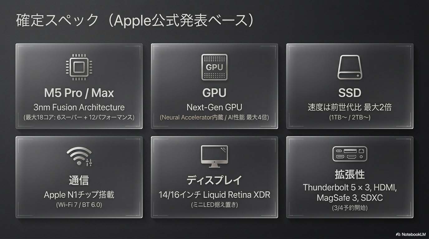 M5 MacBook Pro確定スペック図