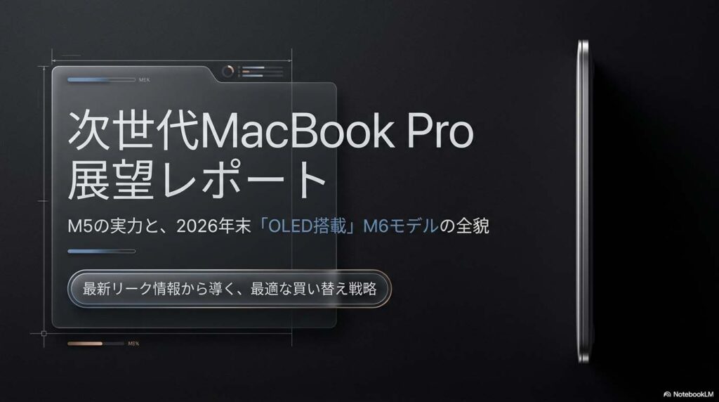M5 MacBook Proの2026年リーク情報を示すビジュアル