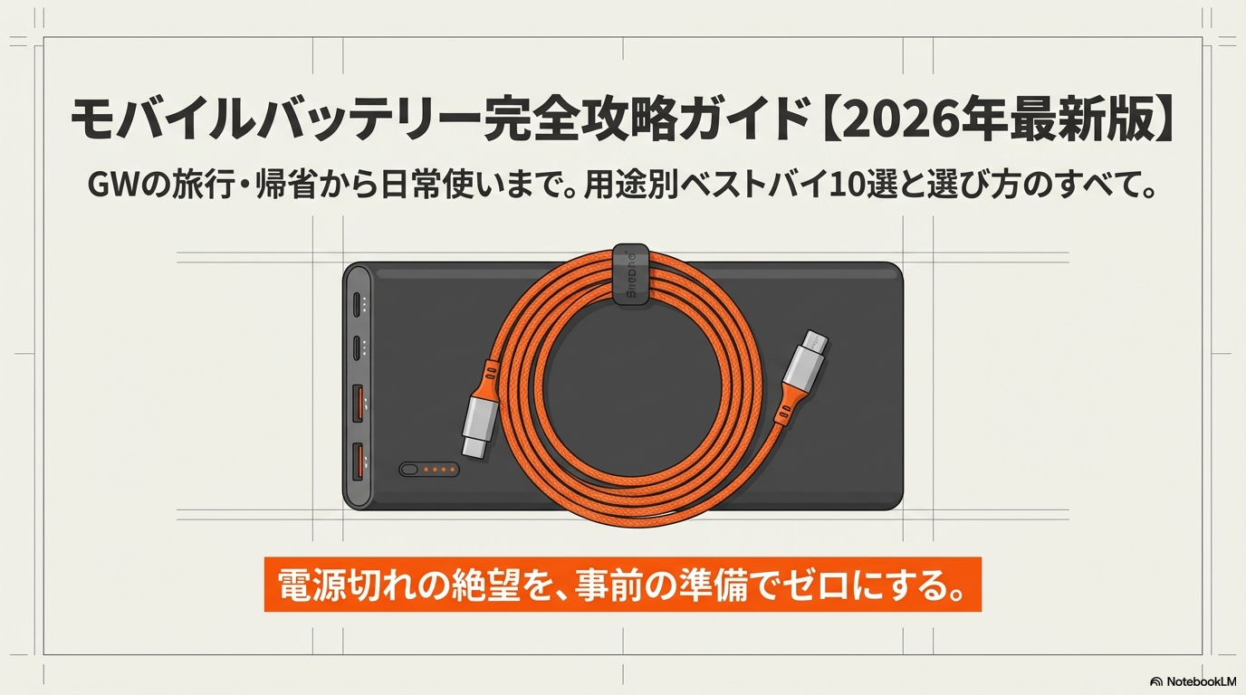 モバイルバッテリー おすすめ 10選 2026年春 GW旅行向け