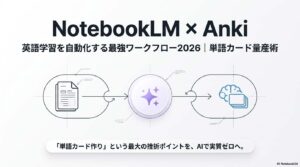 NotebookLM×Ankiで英語学習を自動化する最強ワークフロー2026のアイキャッチ画像