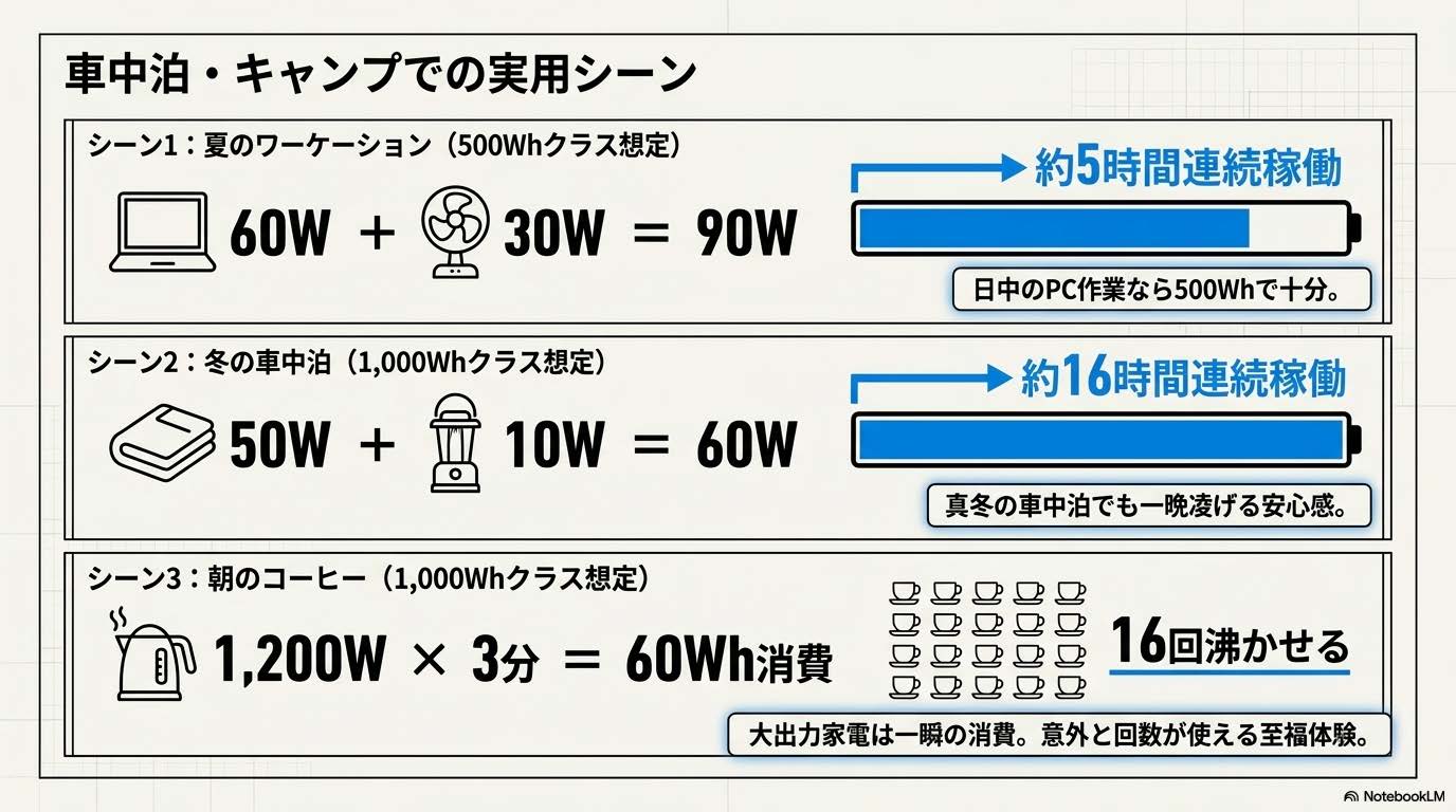 夏のワーケーションでPC作業＋扇風機を使うシーン
