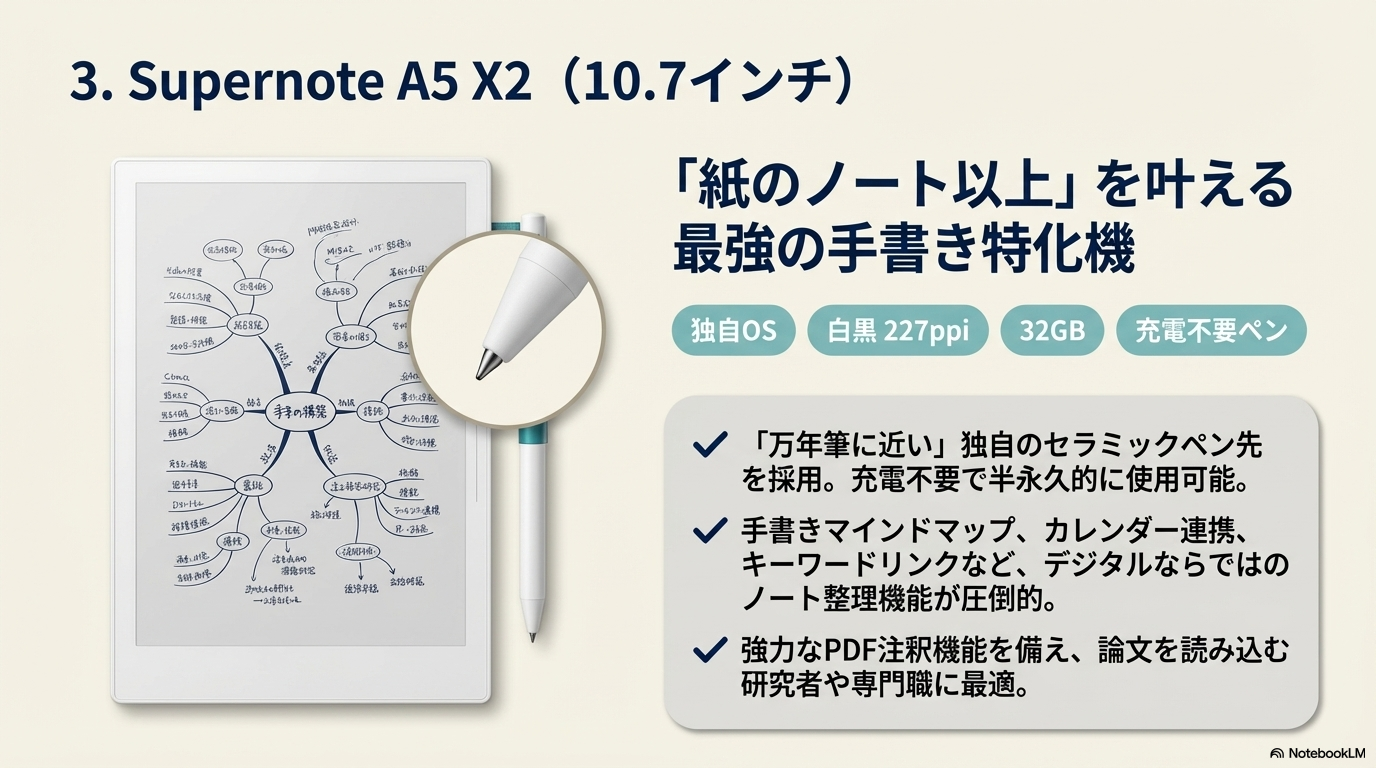 Supernote A5 X2 手書き セラミックペン 電子ペーパー