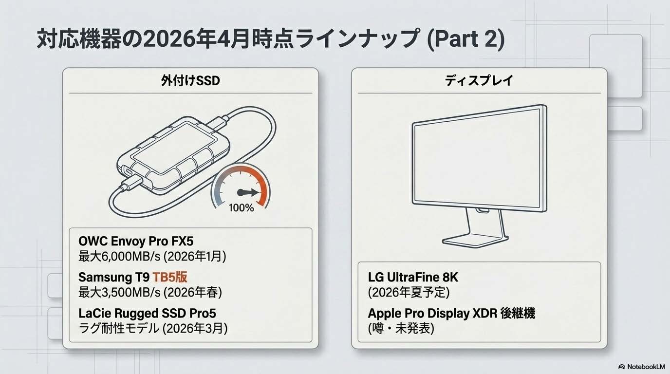 Thunderbolt 5対応 外付けSSD製品ラインナップ