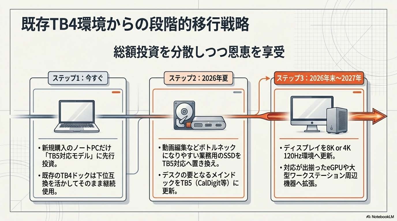 既存TB4環境からのTB5段階移行戦略