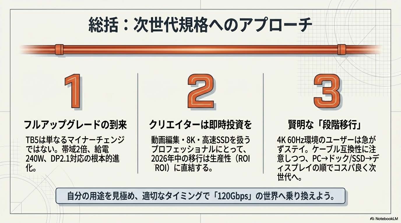 Thunderbolt 5 vs 4 記事のまとめ