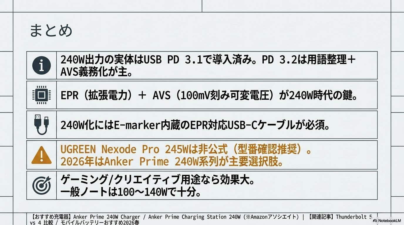 USB PD 3.2記事のまとめ