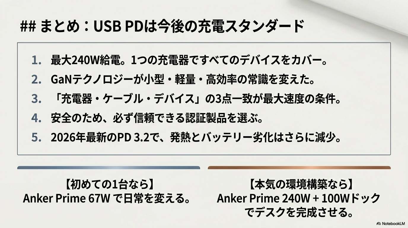 USB PDが今後の充電スタンダードとなる理由