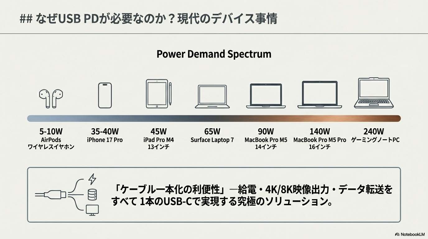 MacBookやiPadなど現代デバイスの電力需要