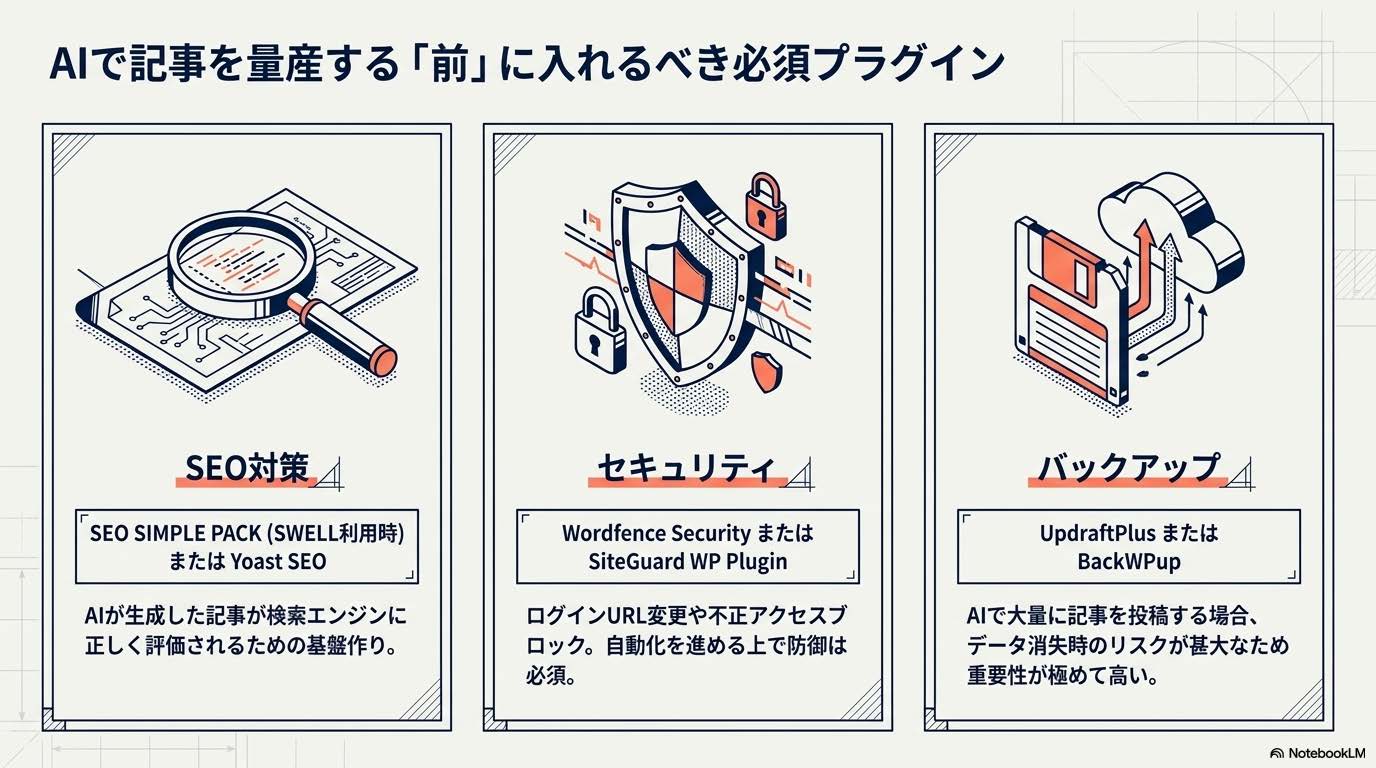 AIでブログ記事を書く前の必須プラグイン SEO SIMPLE PACK Yoast Wordfence
