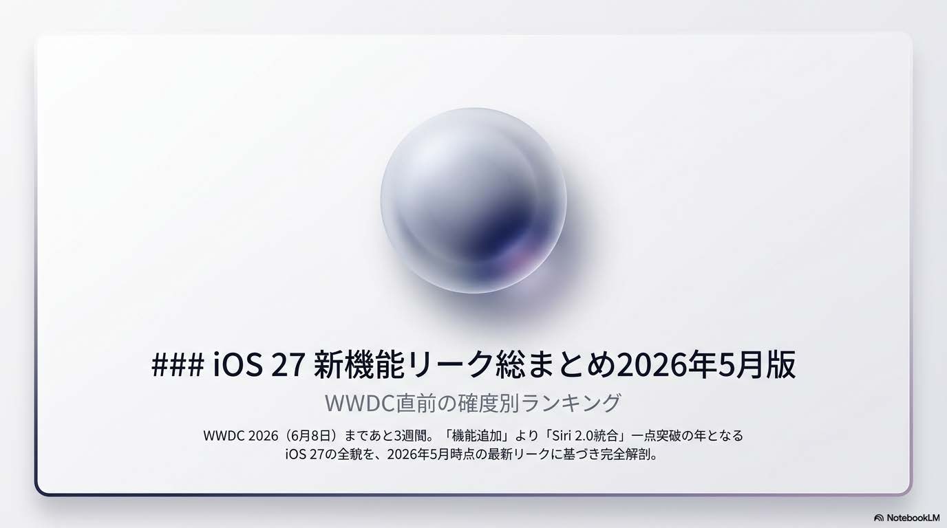 iOS 27 新機能リーク総まとめ アイキャッチ画像