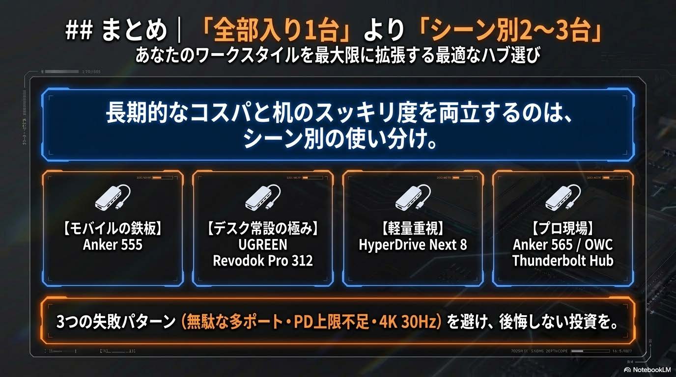まとめ｜「全部入り1台」より「シーン別2〜3台」
