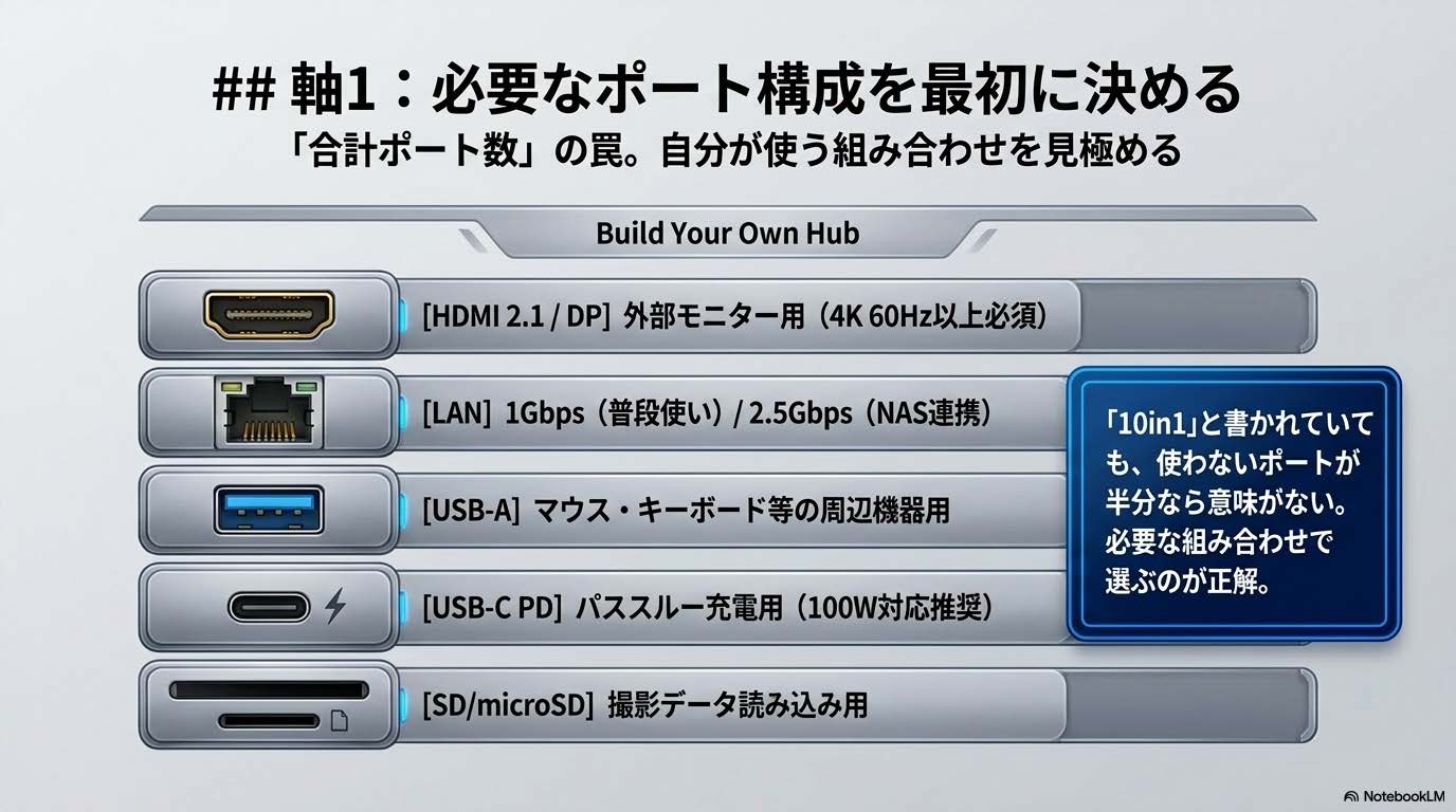 軸1：必要なポート構成を最初に決める