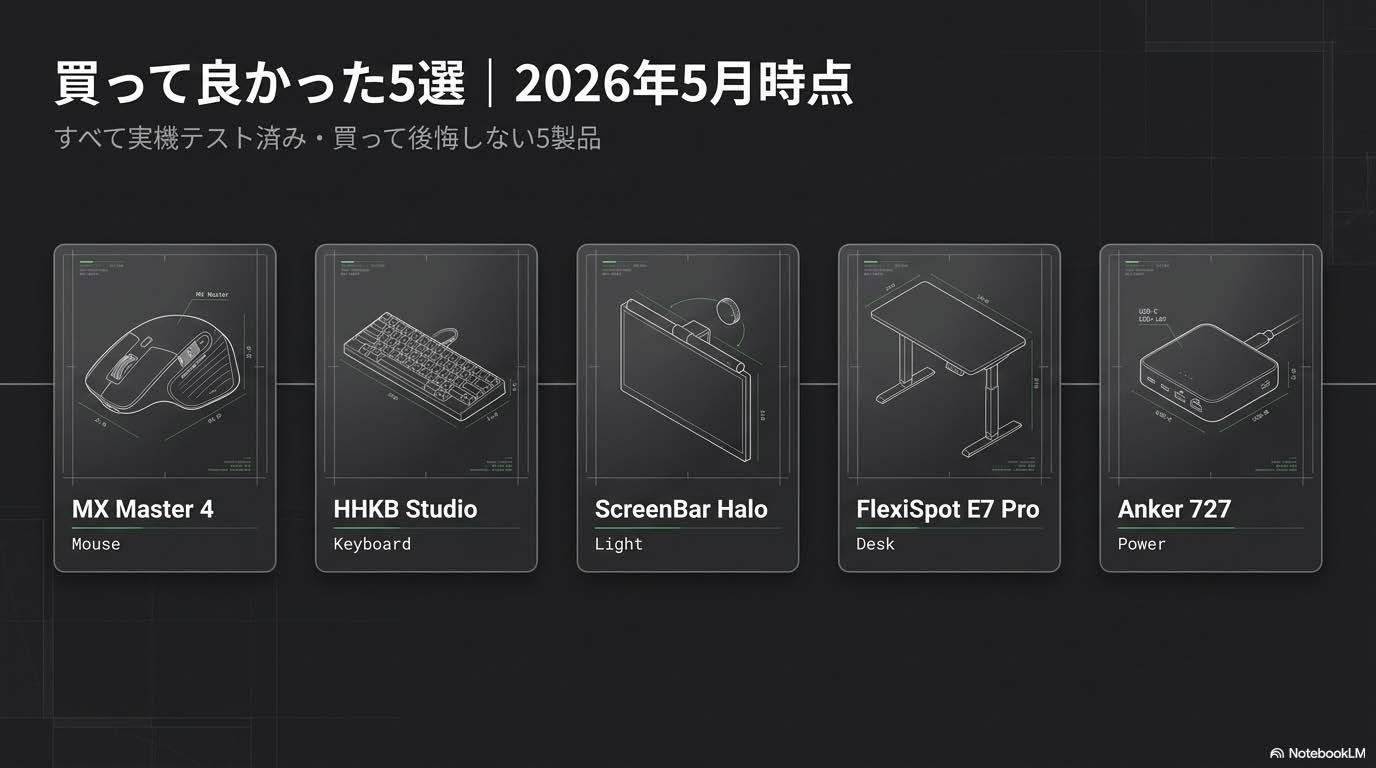 2026年5月時点で買って良かったデスク周りガジェット5選