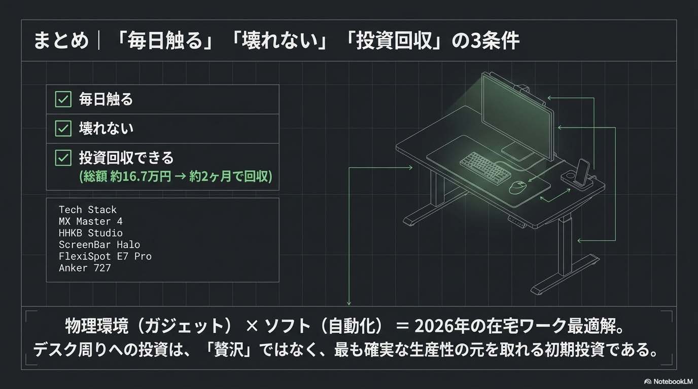 2026年デスク周りガジェット選びのまとめ