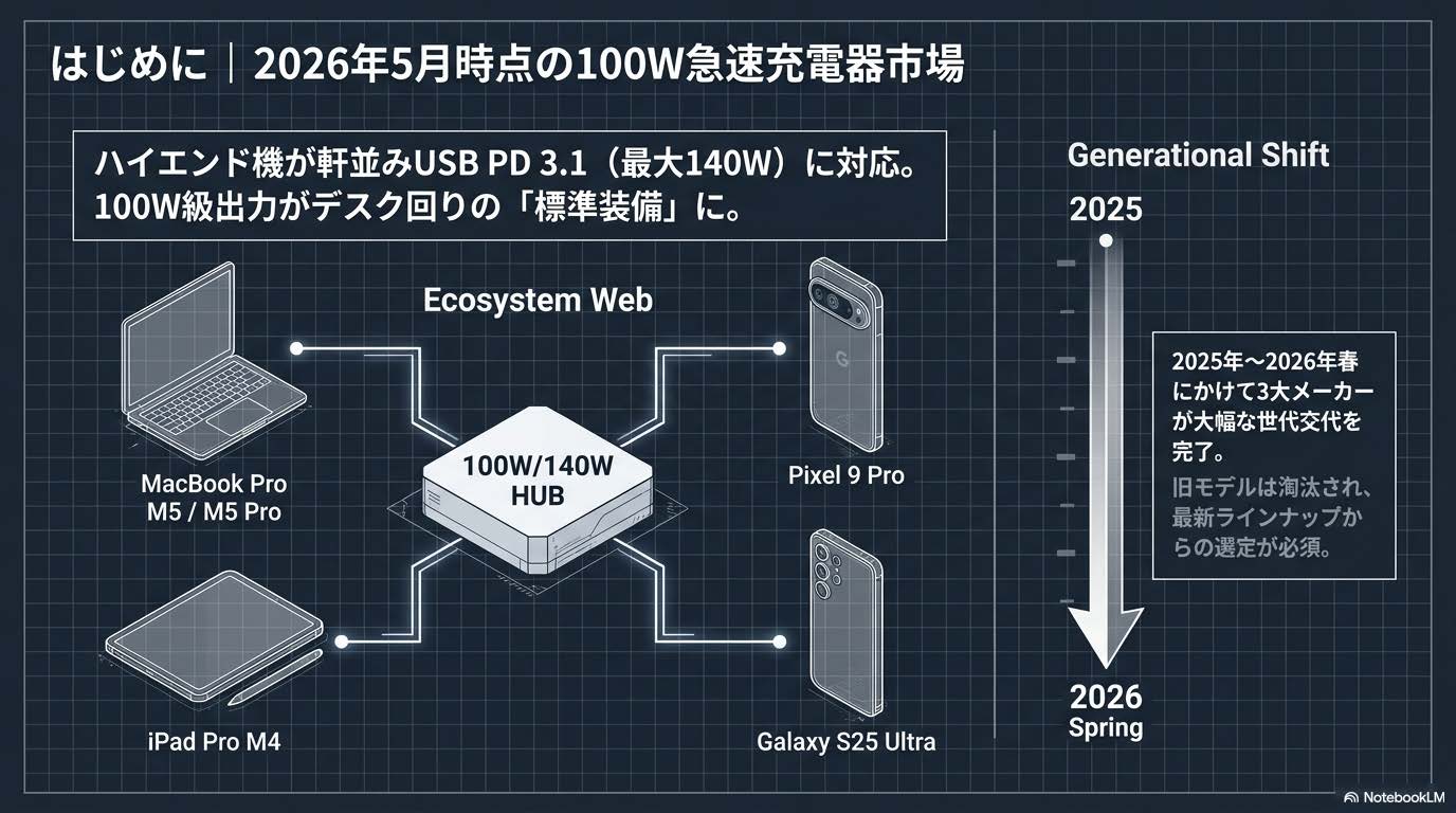 はじめに｜2026年5月時点の100W急速充電器市場