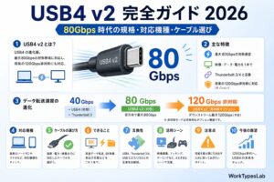USB4 v2 完全ガイド2026｜80Gbps時代の規格・ - eyecatch