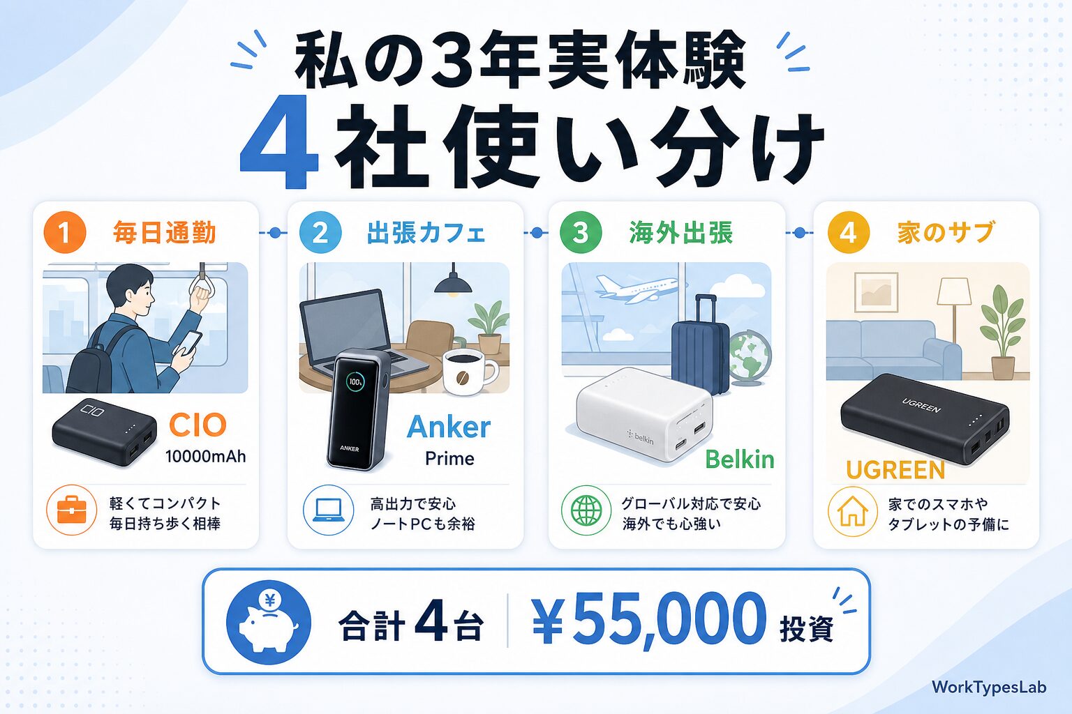 モバイルバッテリー2026年4社徹底比較｜UGREEN・An - 8. 私の3年実体験