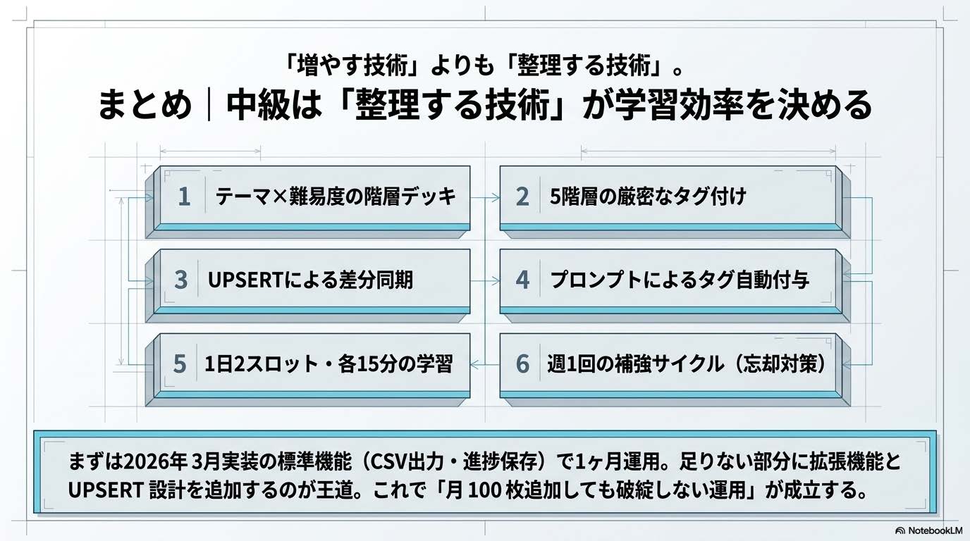 NotebookLM Anki中級編まとめ - 整理する技術が学習効率を決める