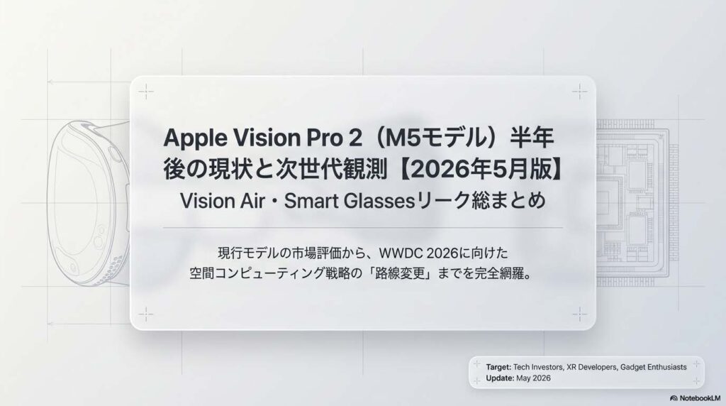 Apple Vision Pro 2（M5モデル）半年後の現状と次世代観測 2026年5月版のアイキャッチ画像