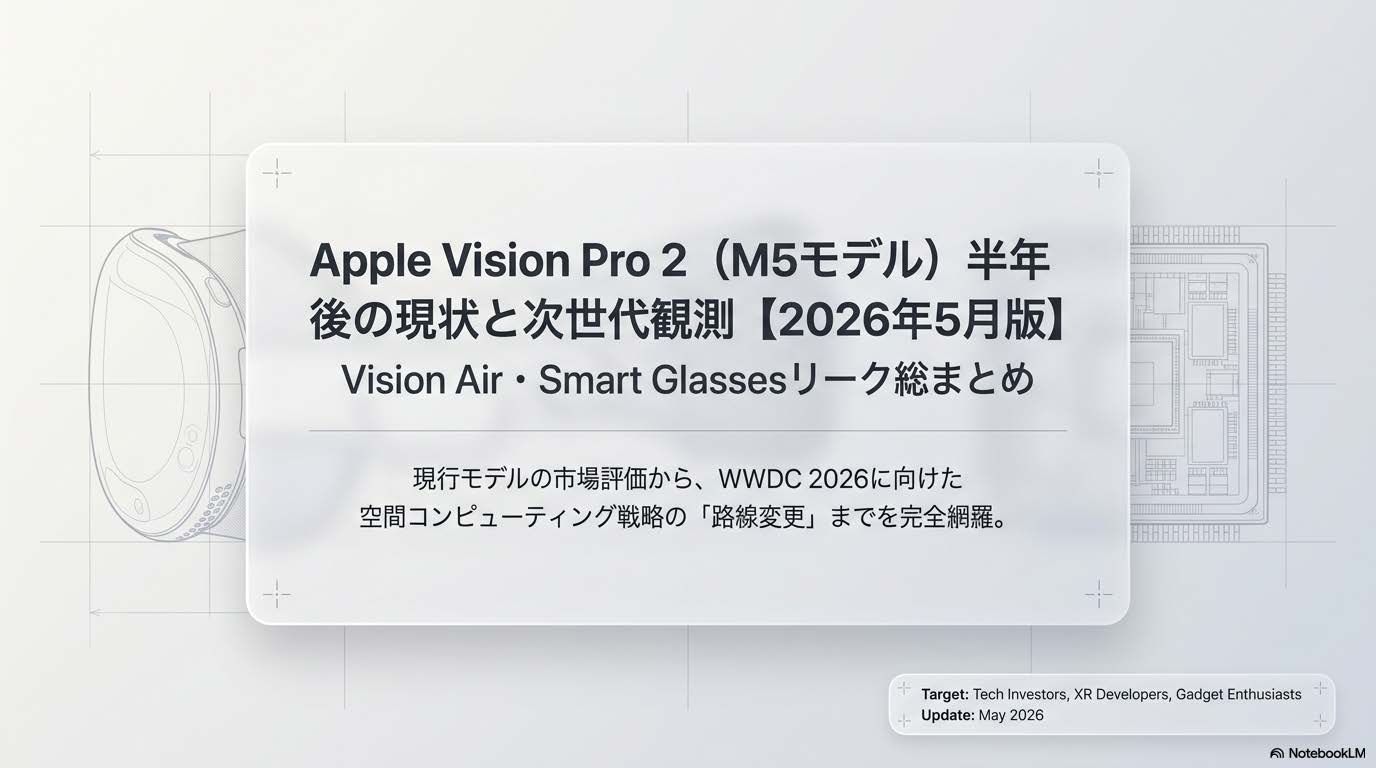 Apple Vision Pro 2（M5モデル）半年後の現状と次世代観測 2026年5月版のアイキャッチ画像
