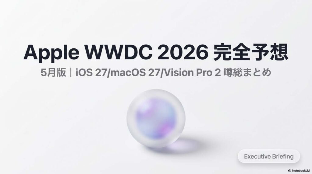 Apple WWDC 2026完全予想5月版 iOS 27/macOS 27/Siri 2.0/Vision Pro 2噂総まとめのアイキャッチ画像