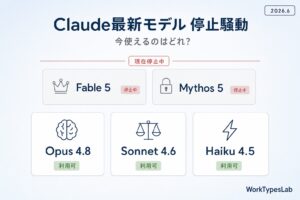 Claude Fable 5・Mythos 5の利用停止とOpus 4.8・Sonnet 4.6・Haiku 4.5の比較早見図
