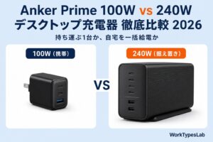 Anker Prime 100W vs 240W デスクトップ充電器 徹底比較2026