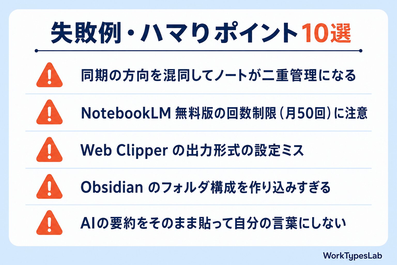 NotebookLM × Obsidian 連携の失敗例・ハマりポイント