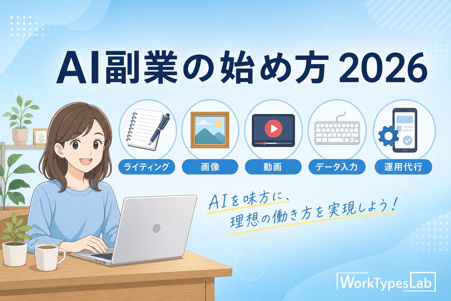 会社員でもできるAI副業・在宅ワークの始め方2026のアイキャッチ画像