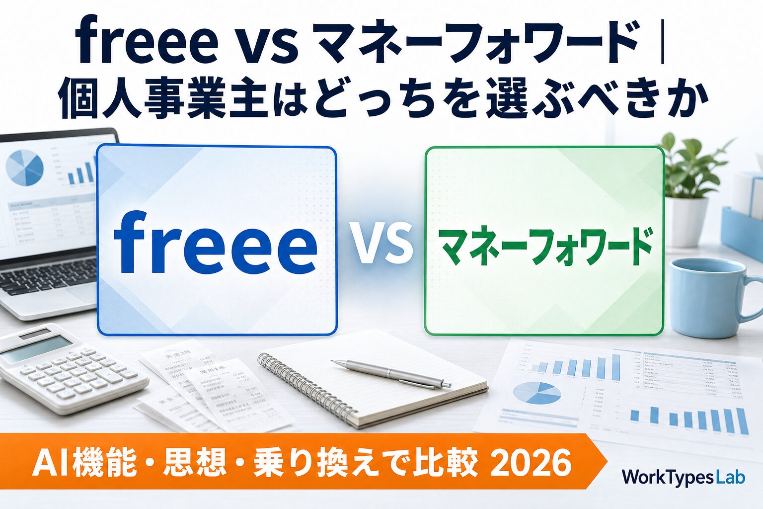 freeeとマネーフォワードの設計思想・AI自動仕訳・乗り換えの比較(個人事業主向け)