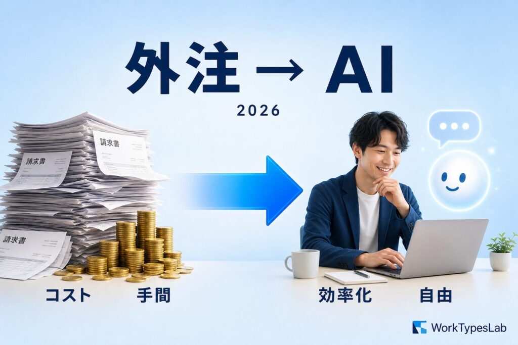 外注 vs AI 2026｜個人事業主の業務はどこまでAIに任せられる？費用対効果で棚卸し