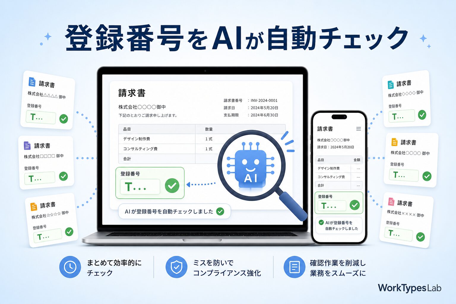 登録番号の確認をAIで自動化する方法|取引先のT番号を自動チェック