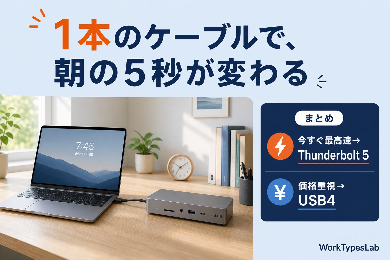 Thunderbolt 5・USB4ドッキングステーション2026まとめ|1本のケーブルで机が変わる